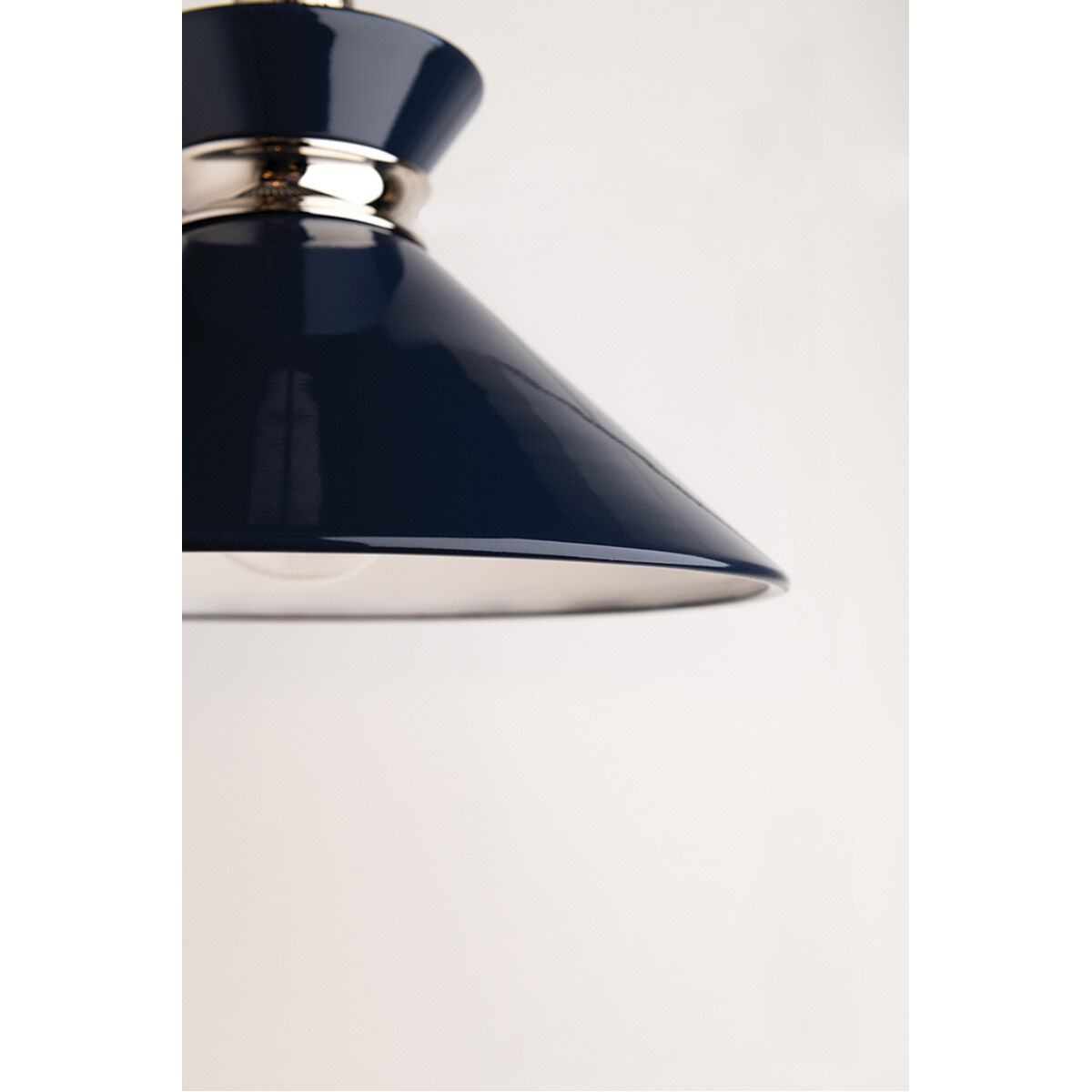Kiki 1 Light 18 inch Polished Nickel Pendant Ceiling Light in Navy Metal