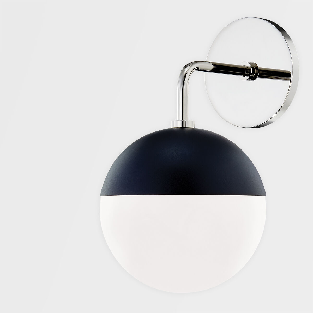 Renee 1 Light Polished Nickel / Black Wall Sconce Wall Light