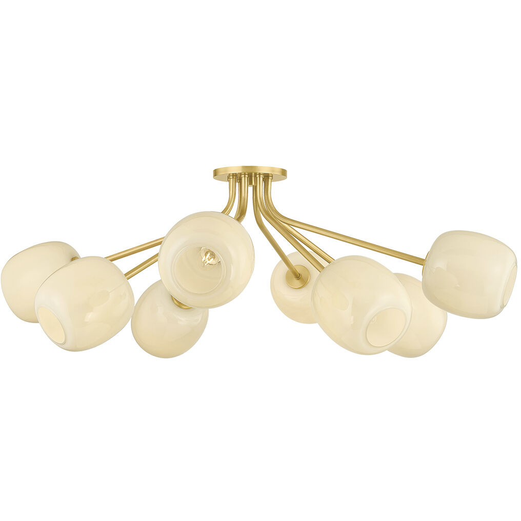 Lisette 8 Light 39.75 inch Aged Brass Semi Flush Ceiling Light