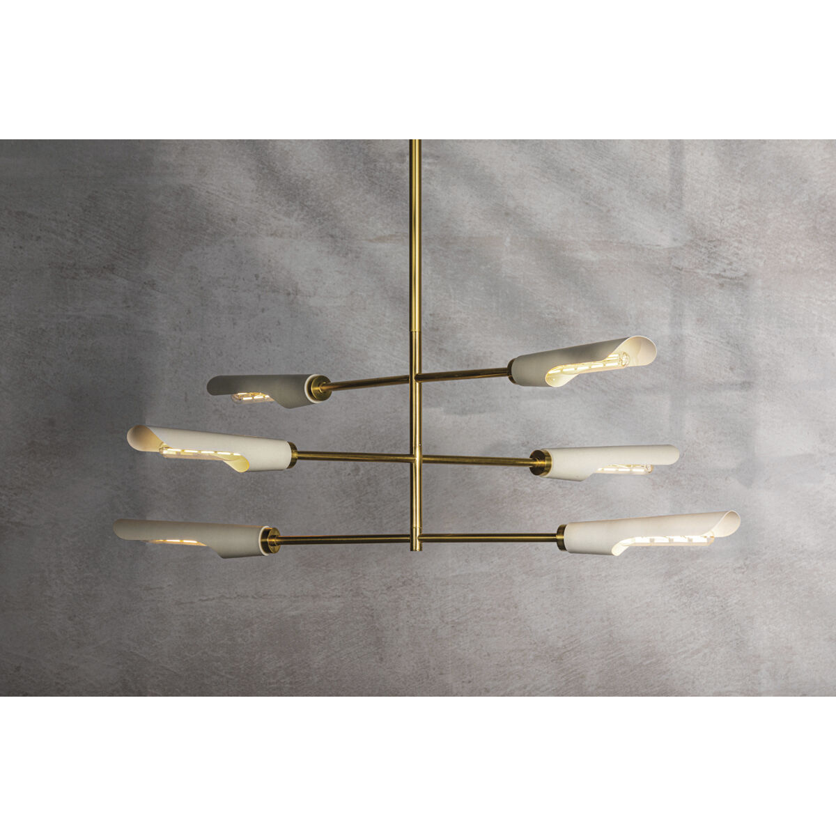 Harperrose 6 Light 48 inch Aged Brass and Soft White Chandelier Ceiling Light