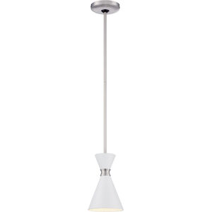 George Kovacs Conic 1 Light 6 inch Glitter Gloss White Mini Pendant Ceiling Light P1821-44F - Open Box
