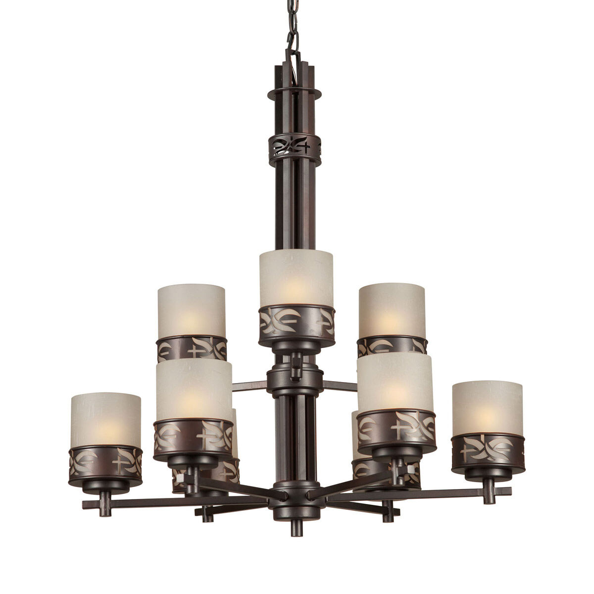 Signature 9 Light 28 inch Antique Bronze Chandelier Ceiling Light