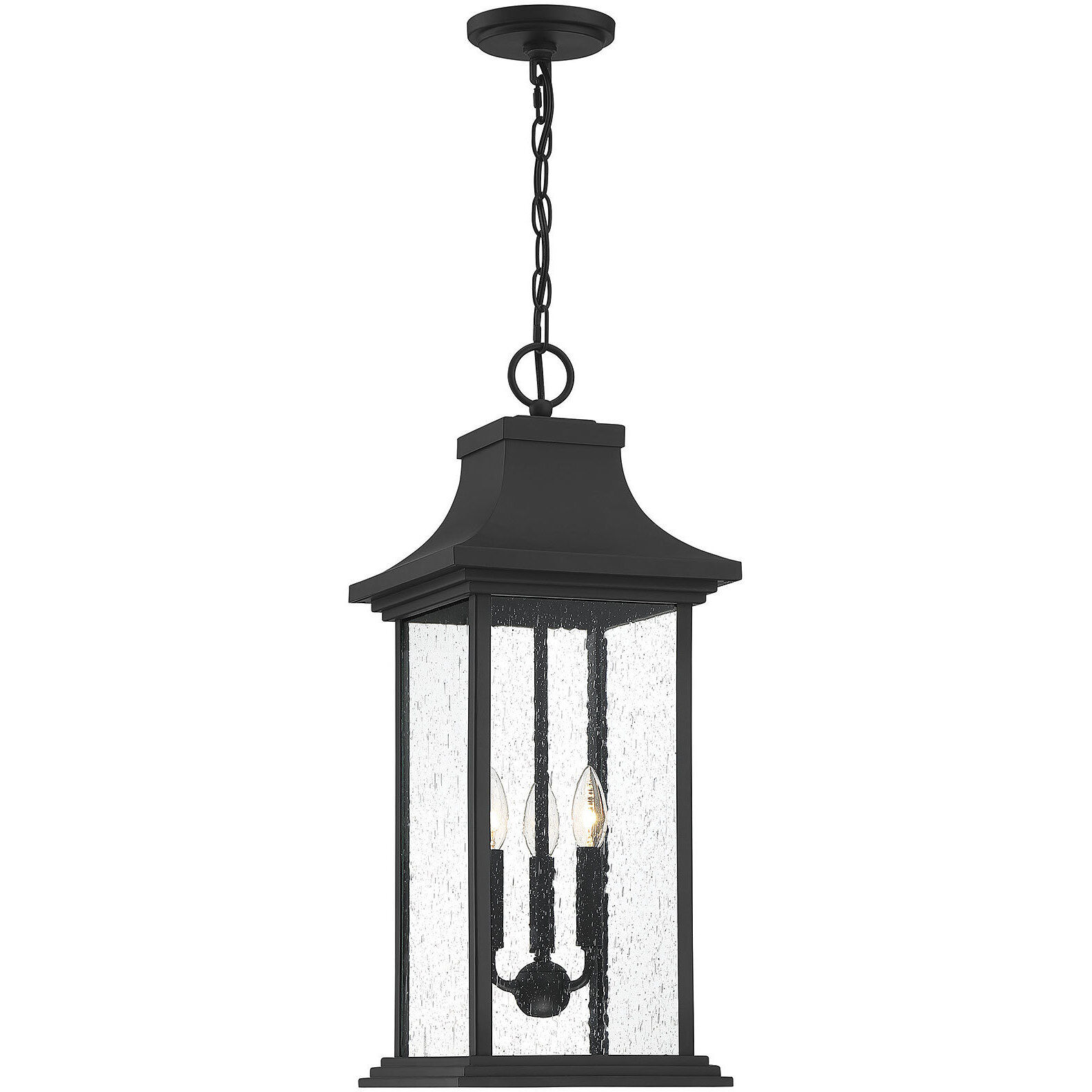 Hancock 3 Light 10.5 inch Black Outdoor Hanging Lantern