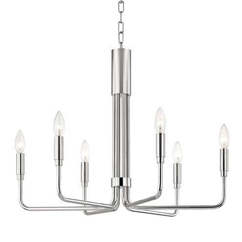 Brigitte 6 Light 25 inch Polished Nickel Pendant Ceiling Light