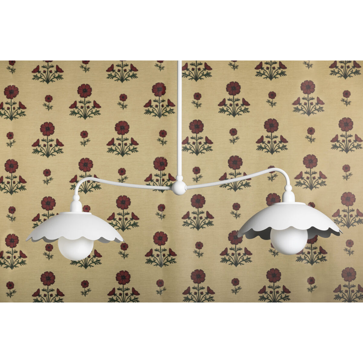 Yael 2 Light 45 inch Textured White Linear Ceiling Light