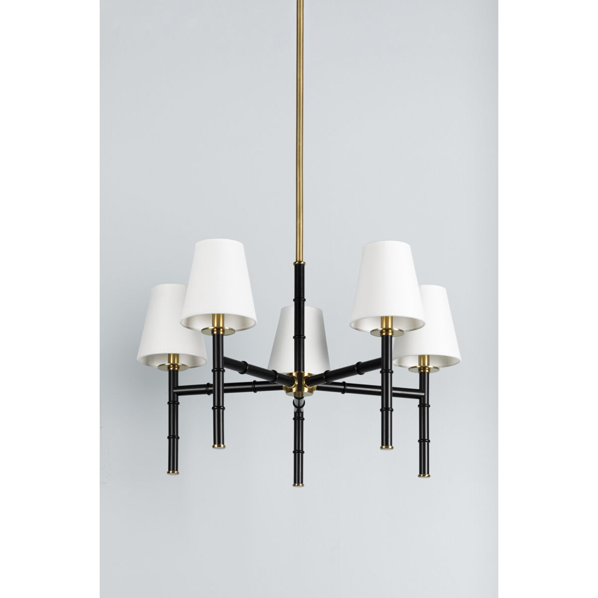 Banyan 5 Light 28 inch Aged Brass and Soft Black Chandelier Ceiling Light