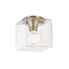 Grace 1 Light 7.25 inch Aged Brass Flush Mount Ceiling Light