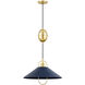 Mariel 1 Light 18 inch Aged Brass/Soft Navy Pendant Ceiling Light in Aged Brass and Soft Navy