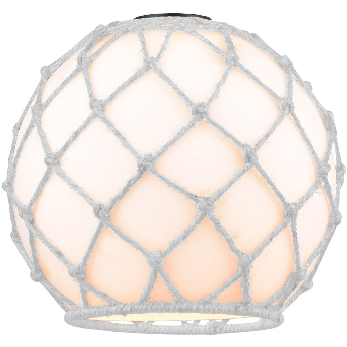 Ballston Large Farmhouse Rope Cased Matte White Glass, Ballston