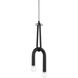 Whit 2 Light 7 inch Polished Nickel/Black Pendant Ceiling Light