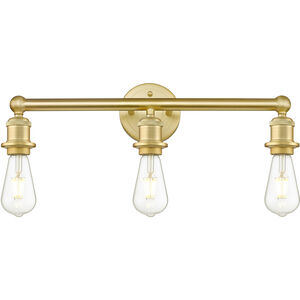 Edison 3 Light 18 inch Satin Gold Bath Vanity Light Wall Light