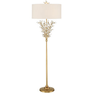Forget-Me-Not 66 inch 100.00 watt Clear/Chinois Gold Leaf Floor Lamp Portable Light
