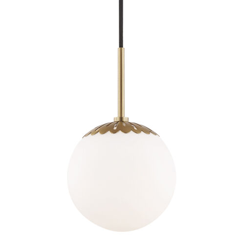 Paige 1 Light 8 inch Aged Brass Pendant Ceiling Light