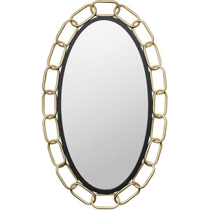 Chains of Love 40 X 24 inch Matte Black and Textured Gold Wall Mirror