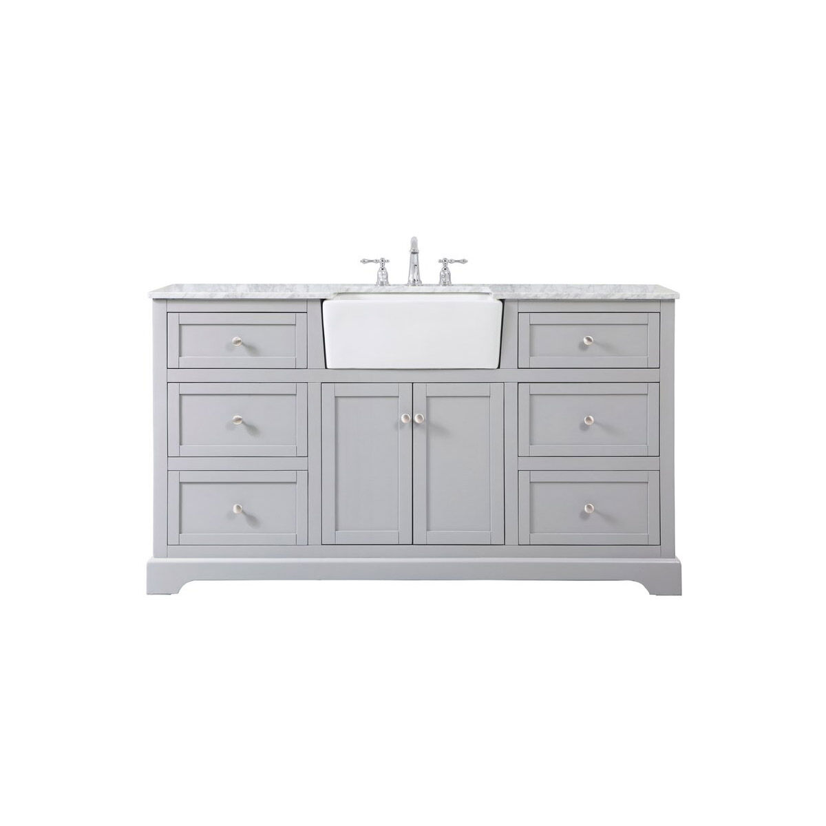 Franklin 60 X 22 X 34.75 inch Grey Bathroom Vanity Cabinet