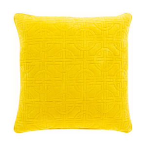 Quilted Cotton Velvet 18 X 18 inch Mustard Pillow Cover