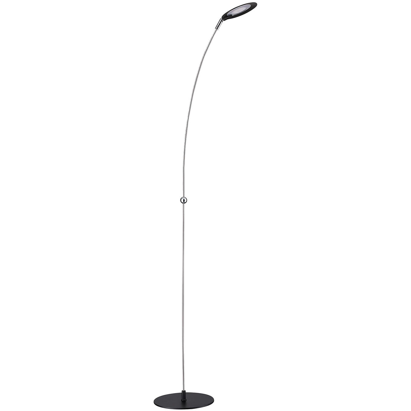 BRON 57 inch 8 watt Black and Stainless Steel Floor Lamp Portable Light