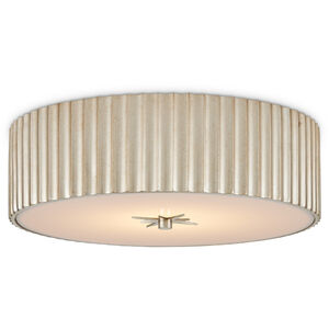 Caravel 1 Light 14 inch Silver Leaf Flush Mount Ceiling Light