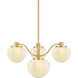 Kristen 4 Light 29.75 inch Aged Brass Chandelier Ceiling Light