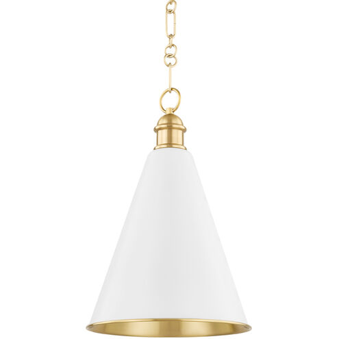 Fenimore 1 Light 12.5 inch Aged Brass and Soft White Pendant Ceiling Light