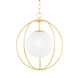 Lyla 1 Light 19 inch Aged Brass Pendant Ceiling Light, Small