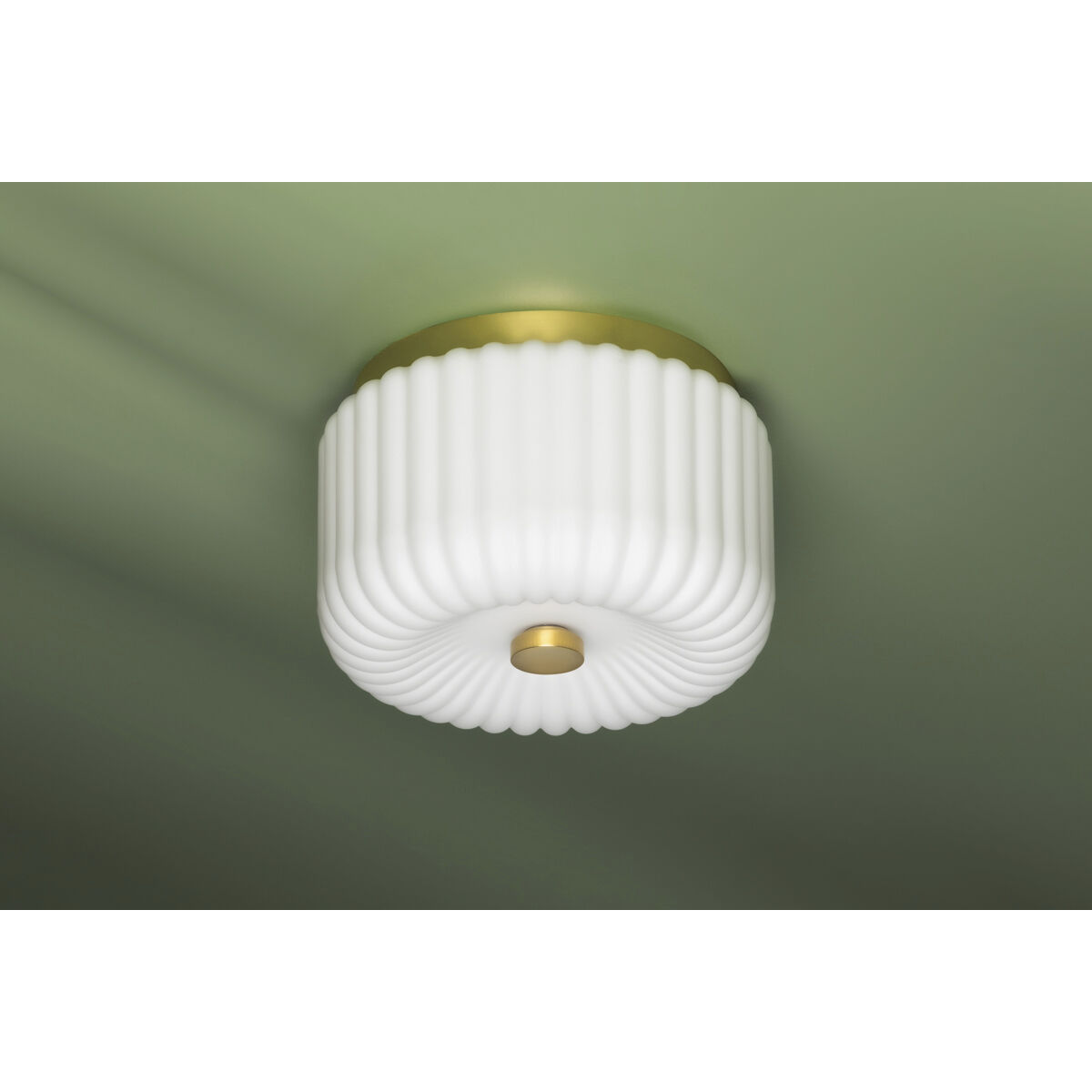 Lydia 2 Light 10 inch Aged Brass Flush Mount Ceiling Light