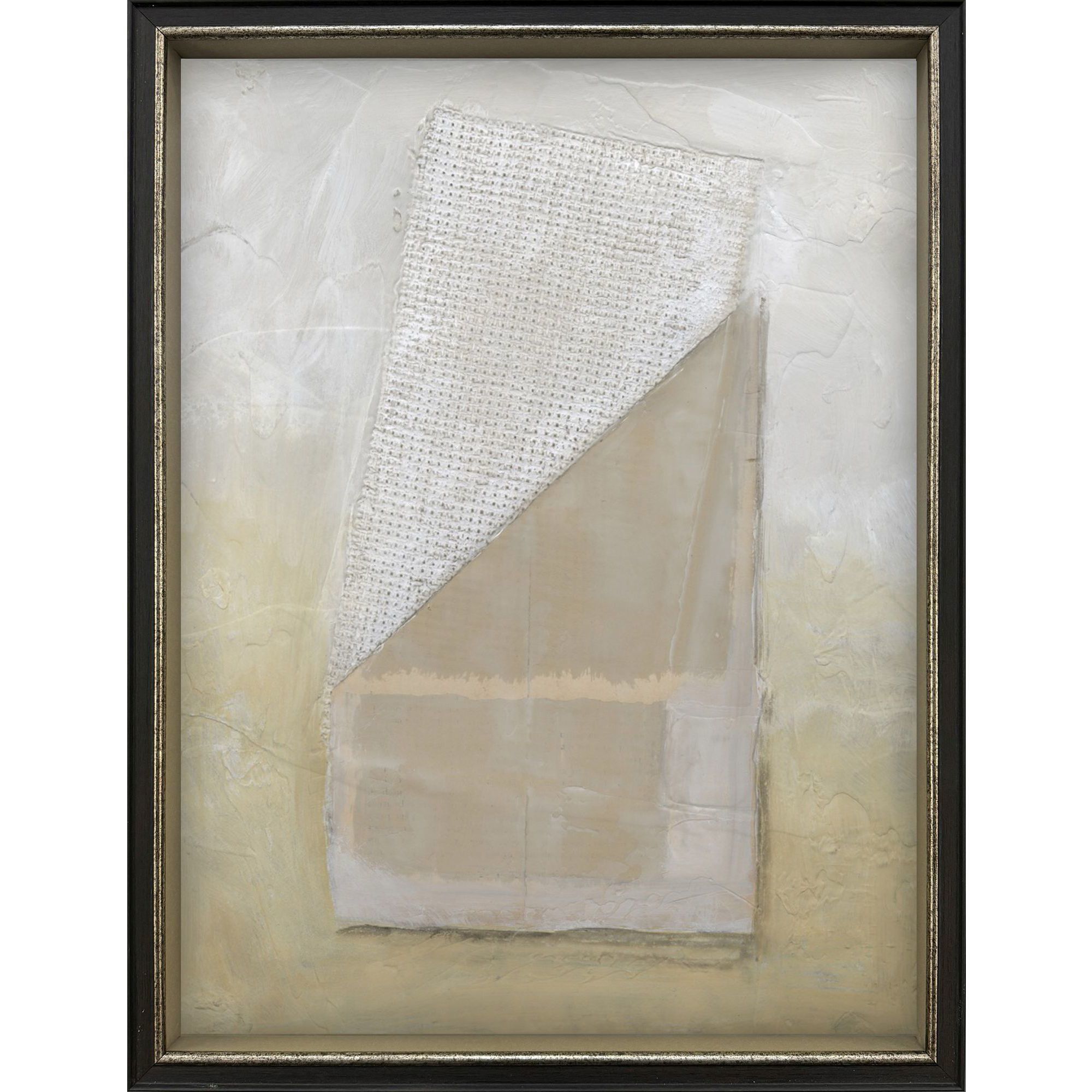 Ochre Folio White and Beige and Gray and Neutral Framed Art