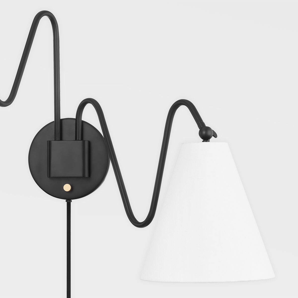 Onda 2 Light 11 inch Soft Black Plug-In Sconce Wall Light