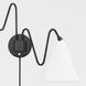 Onda 2 Light 11 inch Soft Black Plug-In Sconce Wall Light