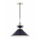 Kiki 1 Light 14 inch Polished Nickel Pendant Ceiling Light in Navy Metal