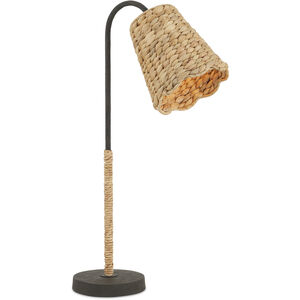 Annabelle 23.25 inch 7 watt Natural and Mole Black Desk Lamp Portable Light, Suzanne Duin Collection