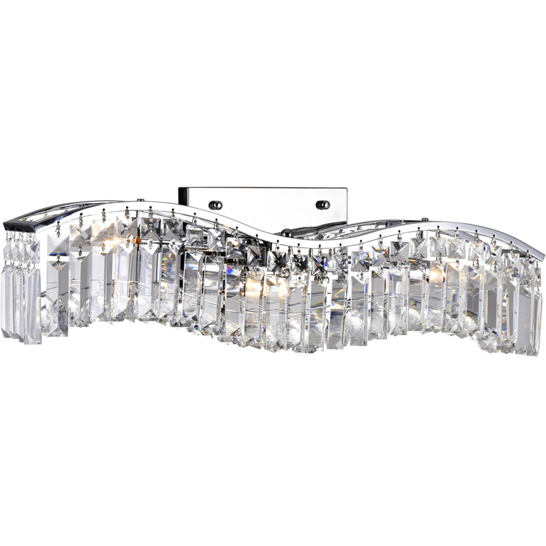 Glamorous 3 Light 25 inch Chrome Vanity Light Wall Light