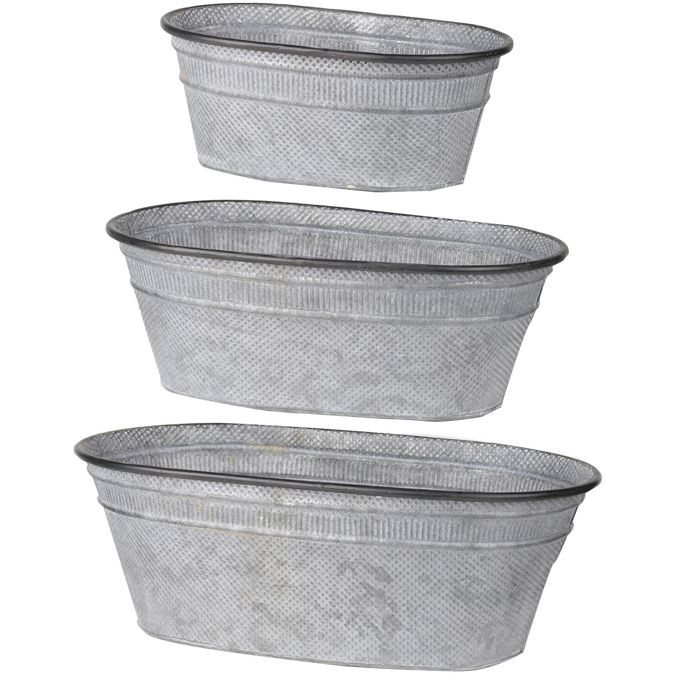 Clemson Zinc Outdoor Planter, Set of 3