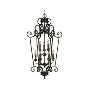 Heartwood 9 Light 24 inch Burnt Sienna Caged Chandelier Ceiling Light, Caged