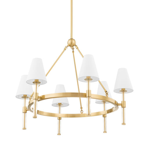 Janelle 6 Light 32 inch Aged Brass Chandelier Ceiling Light