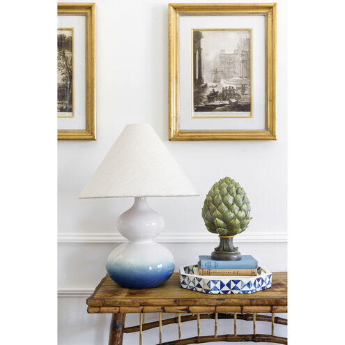 Aimee 21.25 inch 60.00 watt Aged Brass and Blue Ombre Table Lamp Portable Light