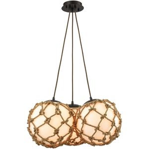 Coastal Inlet 3 Light 22 inch Oil Rubbed Bronze Mini Pendant Ceiling Light