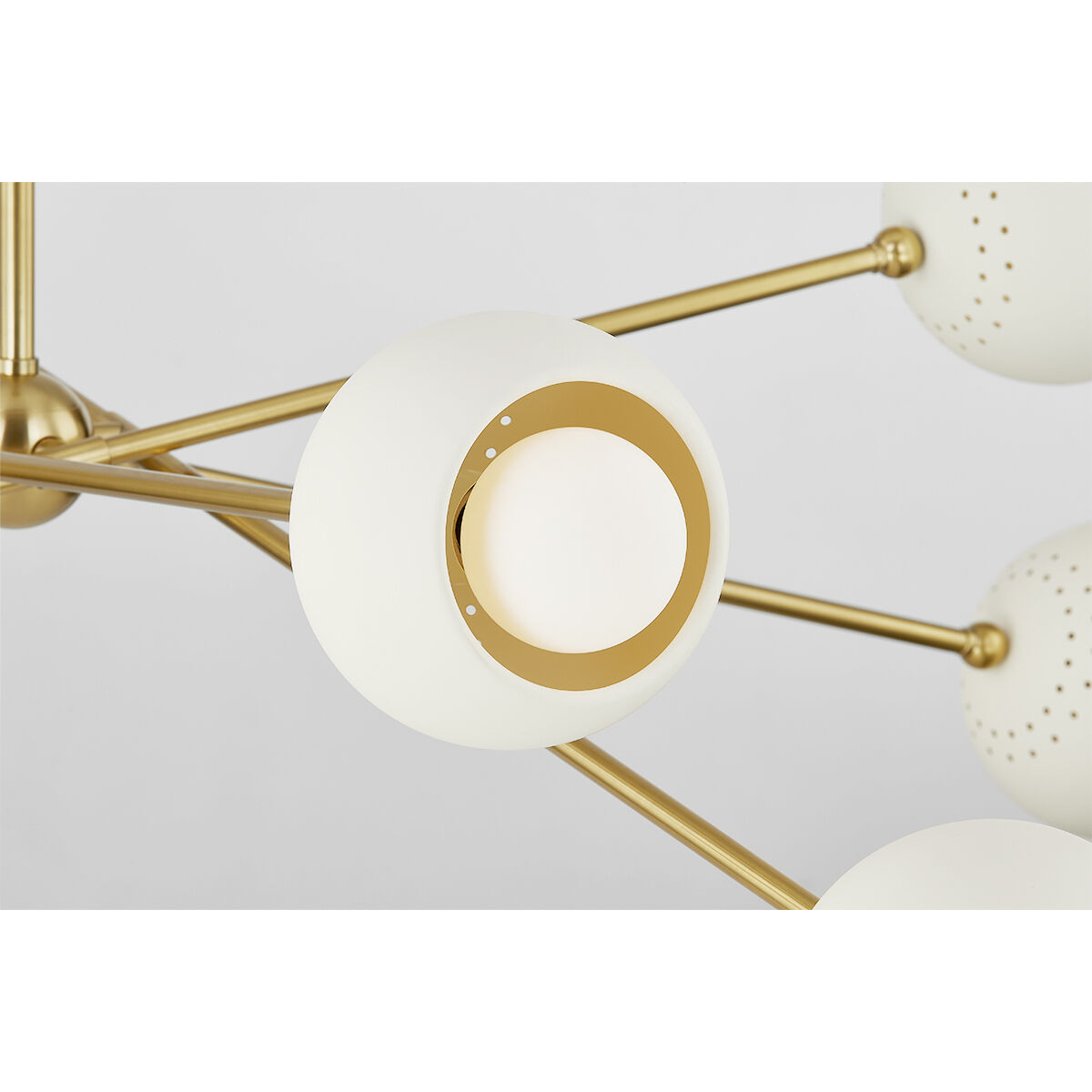 Saylor 8 Light 53.75 inch Aged Brass/Soft Cream Chandelier Ceiling Light