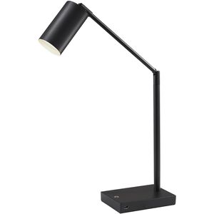 Colby 16 inch 9.00 watt Black Painted Metal Desk Lamp Portable Light, with USB Port