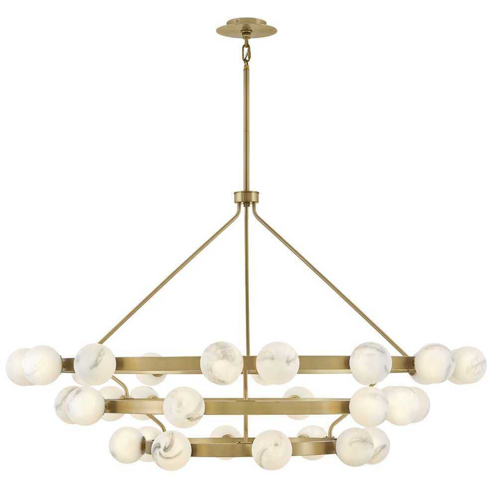 Selene LED 60 inch Lacquered Brass Chandelier Ceiling Light, Multi Tier