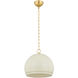 Etna 1 Light 13.5 inch Aged Brass/Soft Cream Pendant Ceiling Light