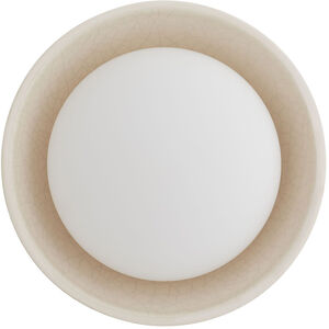 Glaze 1 Light Ivory Stained Crackle and Blackened Steel Sconce Wall Light, Small