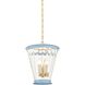 Lucretia 3 Light 12.75 inch Aged Brass and Soft Arctic Blue Lantern Ceiling Light