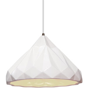 Radiance Collection LED 12 inch Dark Bronze and Gloss White and White Pendant Ceiling Light