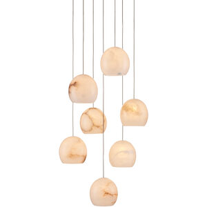 Lazio 7 Light 16 inch Natural/Painted Silver Multi-Drop Pendant Ceiling Light