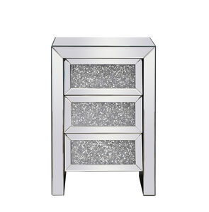Modern 25.5 X 17.5 inch Clear Mirror Bedside Table