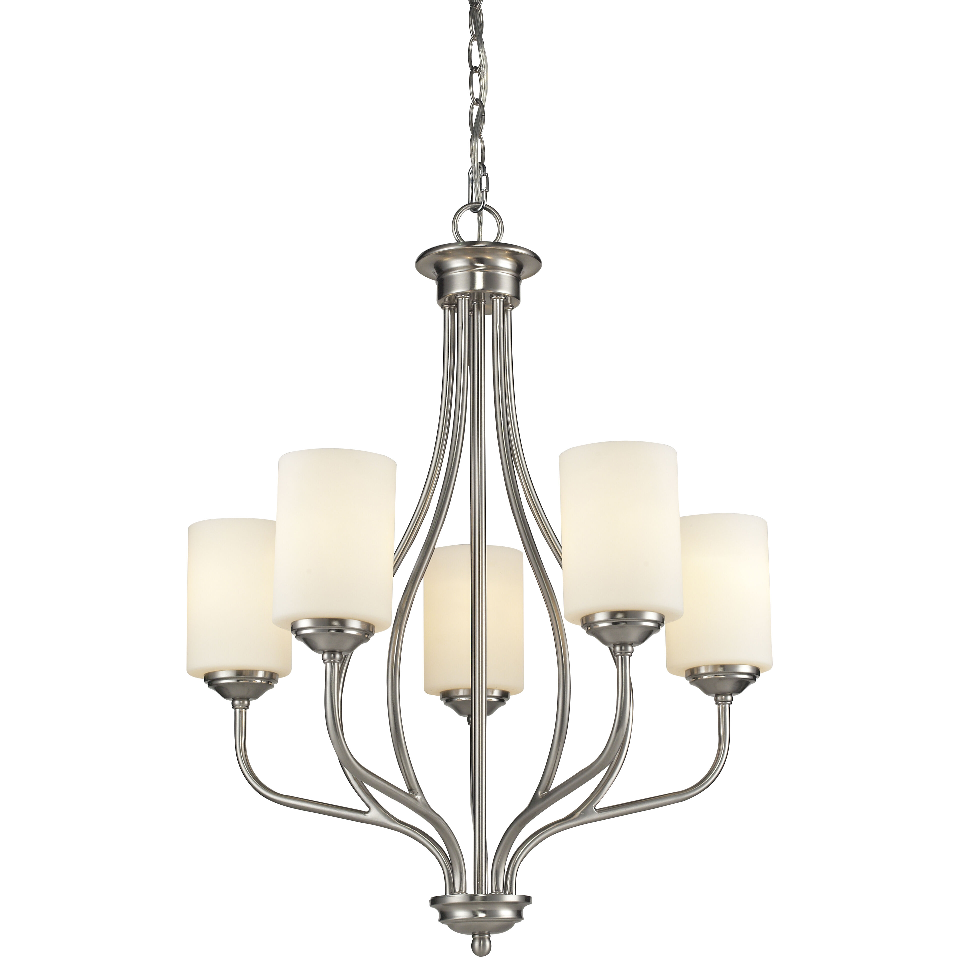 Cardinal 5 Light 23 inch Brushed Nickel Chandelier Ceiling Light