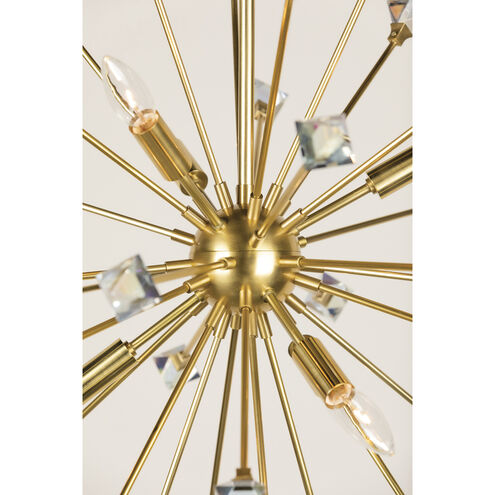 Genesis 6 Light 24.5 inch Aged Brass Chandelier Ceiling Light