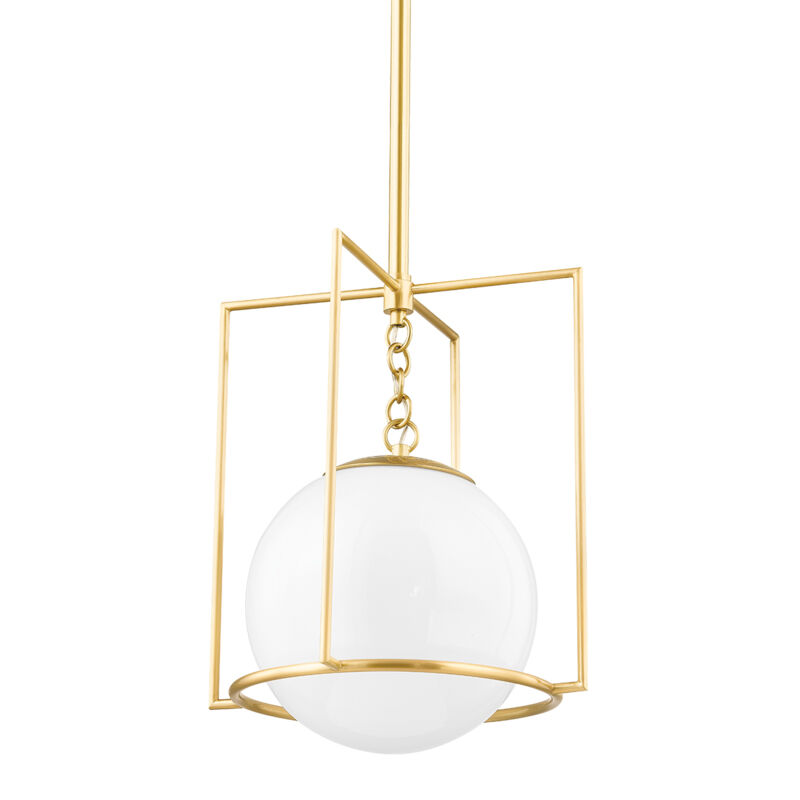 Frankie 1 Light 12 inch Aged Brass Pendant Ceiling Light