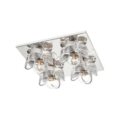 Shea 4 Light 11 inch Polished Nickel Flush Mount Ceiling Light